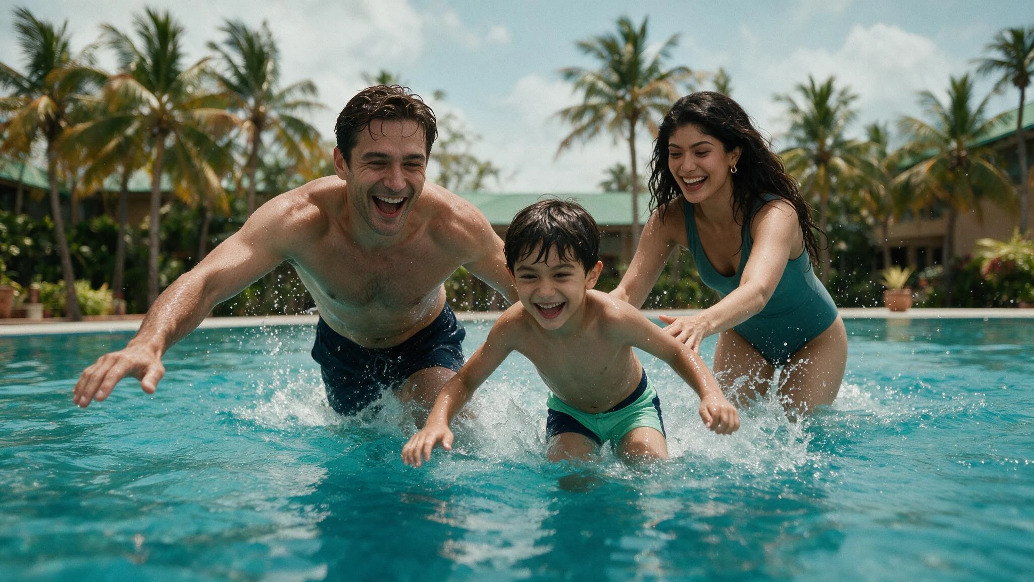A family enjoying the STARZ pool