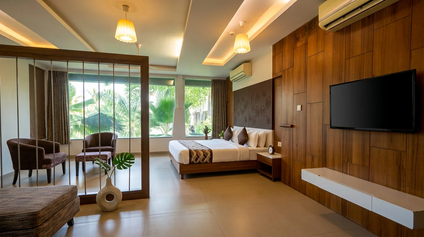 A spacious STARZ suite opening towards greenery